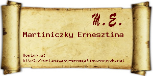 Martiniczky Ernesztina névjegykártya
